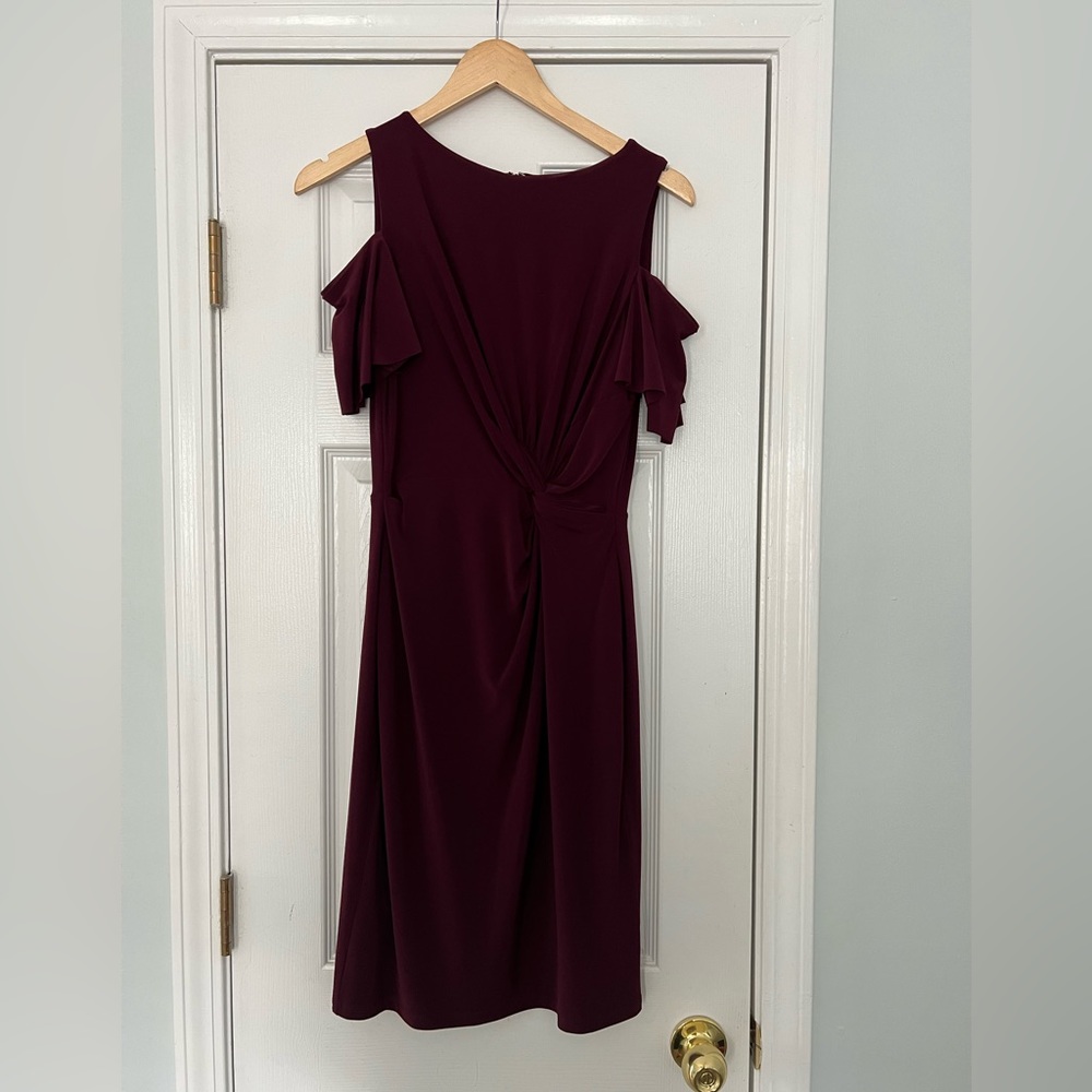 LAUREN Ralph Lauren wine red burgundy cocktail dress size 4